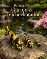 Limitierte Koi Figur Ki Utsuri – handbemalte Koi Figuren stilvolle Teich- & Gartendekoration