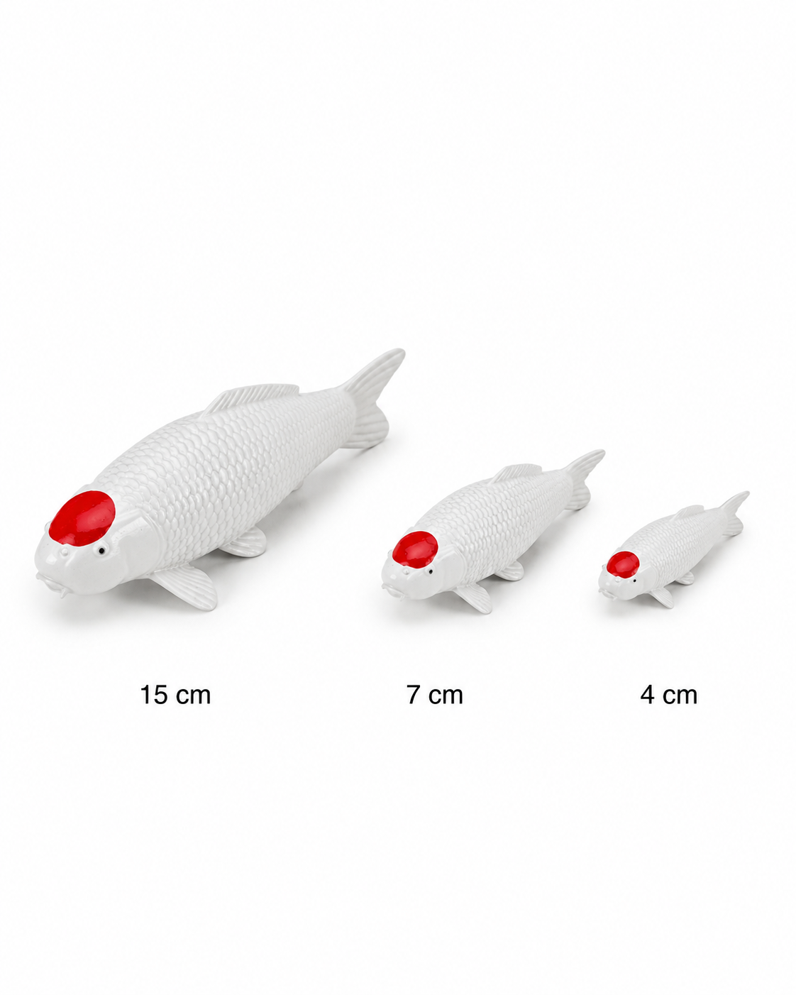 Limitierte Koi Figur Tancho Kohaku – handbemalte Koi Figuren stilvolle Teich- & Gartendekoration
