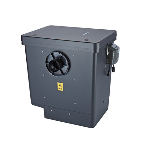 OASE ProfiClear Premium Compact-M gepumpt OC in der Rückansicht mit Anschluss und integrierter Steuerung
