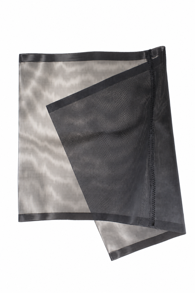 Original OASE Bandgewebe für BioTec ScreenMatic Teichfilter, graues feinmaschiges Ersatzfilterband mit verstärkten Rändern, gefaltet auf weißem Hintergrund dargestellt.
