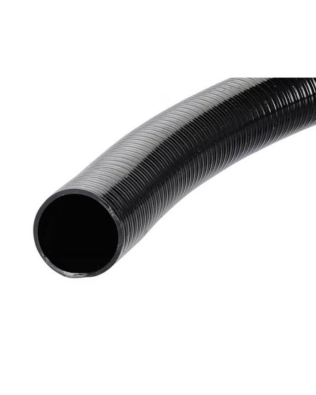 Detailansicht Spiralschlauch schwarz mit glatter Innenwand aus PVC