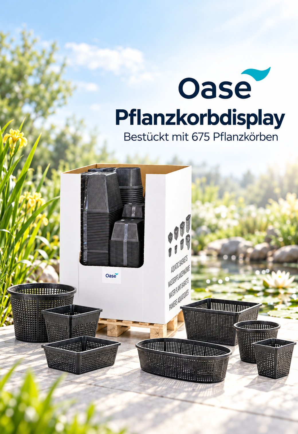 OASE Pflanzkorbdisplay – bestückt mit Pflanzkörben