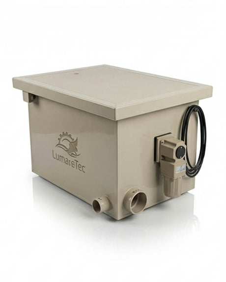 PP25B1 LumareTec Trommelfilter für Koi Teich Filteranlage kompakt mit seitlichem Steuerungselement und Anschlüssen