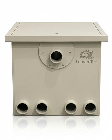 PP50 LumareTec Trommelfilter für Koi Teich Filteranlage mit mehreren Bodenanschlüssen und robuster kompakter Bauweise