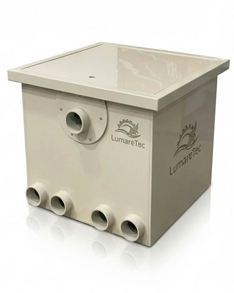 PP50B2 LumareTec Trommelfilter für Koi Teich Filteranlage kompakt mit mehreren Bodenanschlüssen und robuster Bauweise