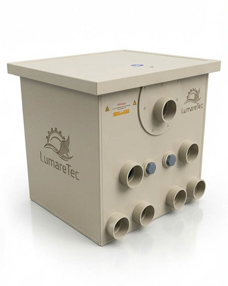 PP65B2 LumareTec Trommelfilter für Koi Teich Filteranlage mit mehreren Frontanschlüssen und hoher Durchflussleistung für größere Teiche