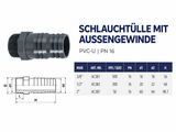 PVC Schlauchtülle Außengewinde PVC