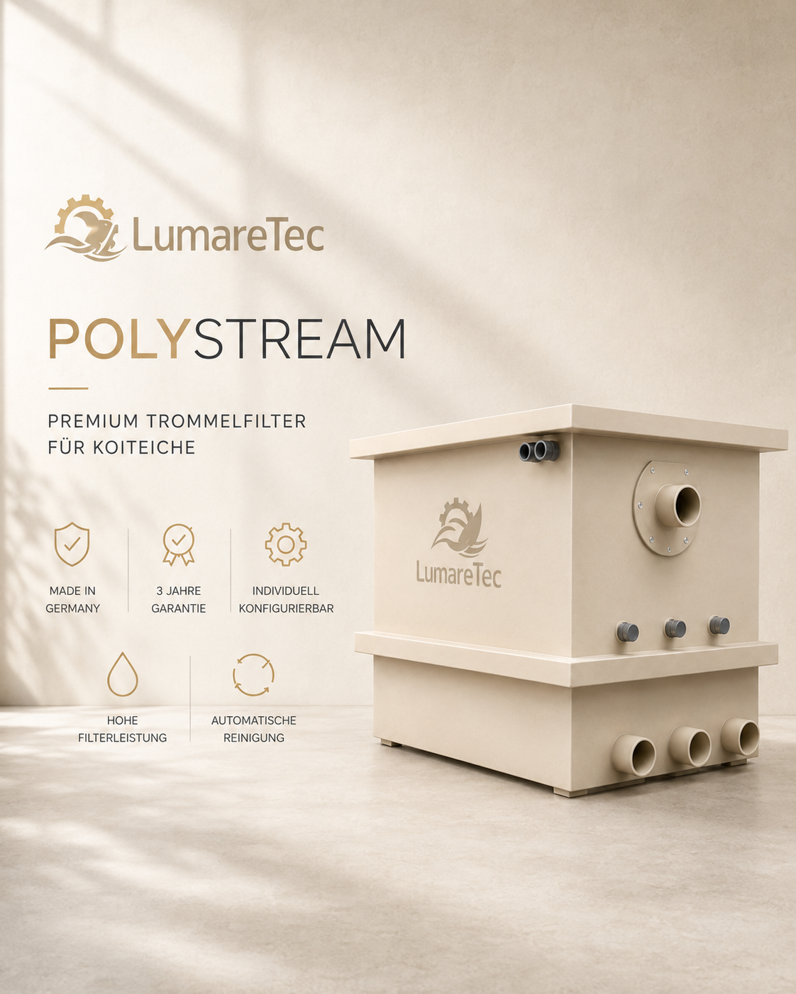 LumareTec PolyStream  – Trommelfilter für Koiteiche