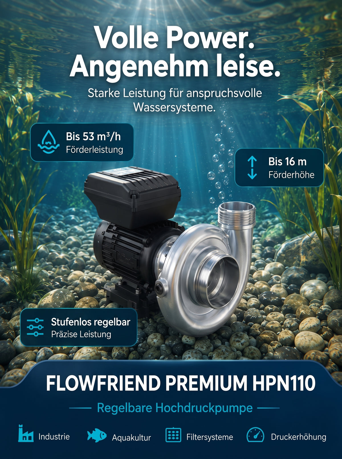 FlowFriend Premium HPN110 – Hochdruckpumpe bis 53 m³/h