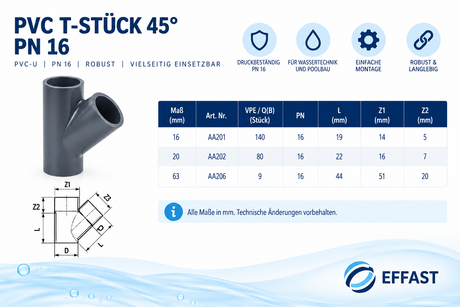 VC T-Stück 45° PN 16