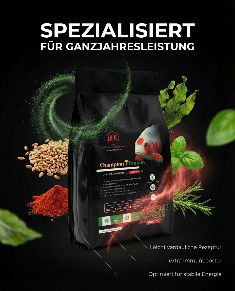 BHK All Season Koi Futter für ganzjährige Fütterung mit ausgewogener Rezeptur