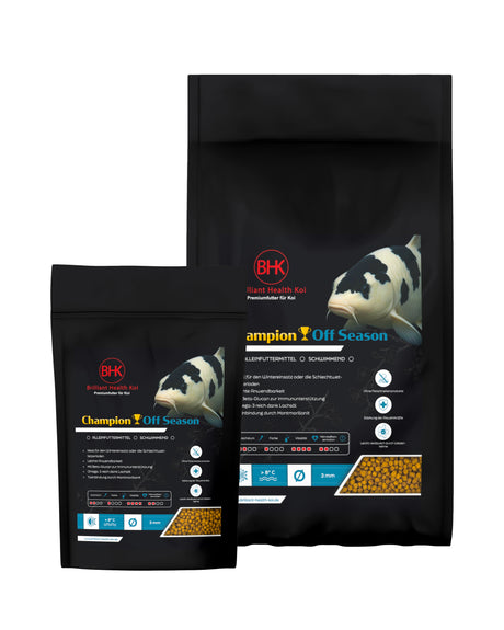 BHK Champion Off Season Koi Futter – schwimmendes Premiumfutter für Koi in zwei Packungsgrößen