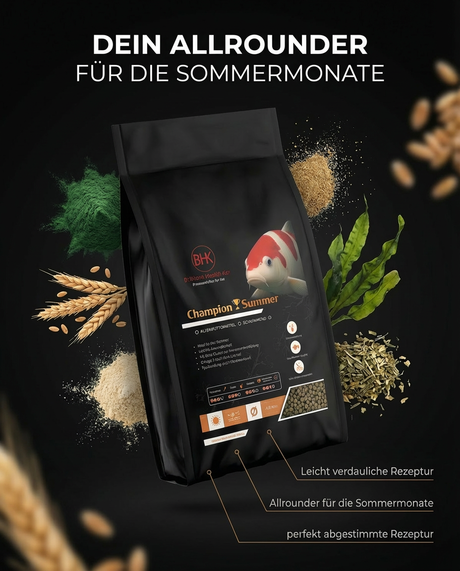BHK Champion Summer Koi Futter als Allrounder für die Sommermonate