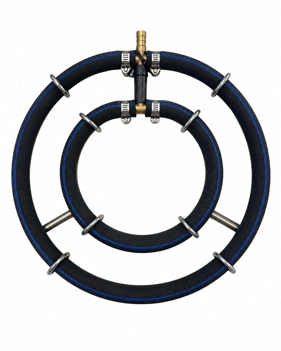 Edelstahl-Belüfterring mit zwei Ringen und 25 cm Durchmesser für Koi- und Gartenteiche
