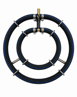 Edelstahl-Belüfterring mit zwei Ringen und 25 cm Durchmesser für Koi- und Gartenteiche