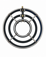 Freigestellte Draufsicht auf den Edelstahl-Belüfterring mit drei Ringen und 35 cm Durchmesser