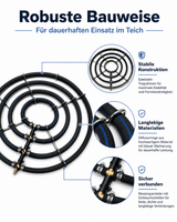 Robuste Bauweise des Edelstahl-Belüfterrings mit vier Ringen und Messinganschluss