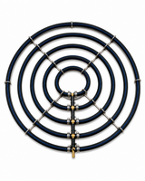 Freigestellter Edelstahl-Belüfterring mit fünf Ringen und 55 cm Durchmesser
