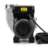 FlowFriend Prime 100 Hochleistungs-Teichpumpe in Rückansicht mit Motor, Steuerung und Anschlusskabel für Koi-, Teich- und Filtersysteme