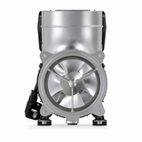 FlowFriend Pro RF144 Hochleistungs-Teichpumpe in Frontansicht mit sichtbarer axialer Pumpentechnik für große Wassermengen