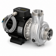 FlowFriend Pumpe Edelstahl Volutengehäuse Elektromotor Anschlusskabel Kreiselpumpe Pumpentechnik Wassertechnik Teichbau Aquakultur Industrie Energieeffizienz Gewindeanschluss Laufrad Produktfoto weißer Hintergrund