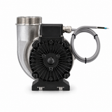 FlowFriend Pumpe Elektromotor Rückansicht Motorkühlung Anschlusskabel Edelstahl Volutengehäuse Kreiselpumpe Pumpentechnik Wassertechnik Teichbau Aquakultur Industrie Energieeffizienz Gewindeanschluss Produktfoto Weißhintergrund