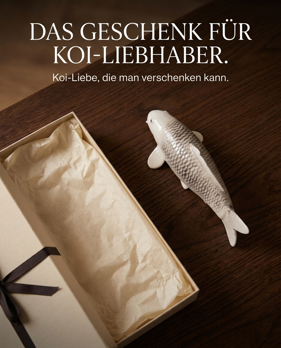 Gin Matsuba Koi-Figur als besondere Geschenkidee für Koi-Liebhaber, Japan-Fans und Freunde ausgefallener Dekoration