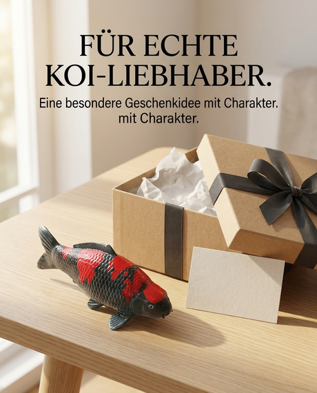 Goshiki Koi-Figur als außergewöhnliche Geschenkidee für Koi-Liebhaber, Japan-Fans und Gartenfreunde