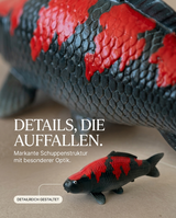 Detailansicht der Goshiki Karpfen Figur mit markanter Schuppenstruktur und handbemalter Oberfläche