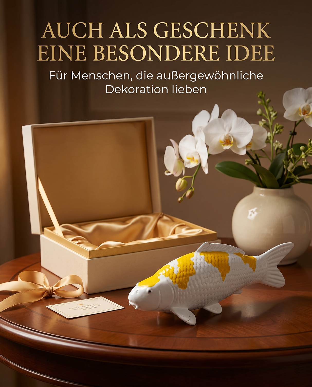 Handbemalte Hariwake Koi-Figur als besondere Geschenkidee für Liebhaber außergewöhnlicher Dekoration