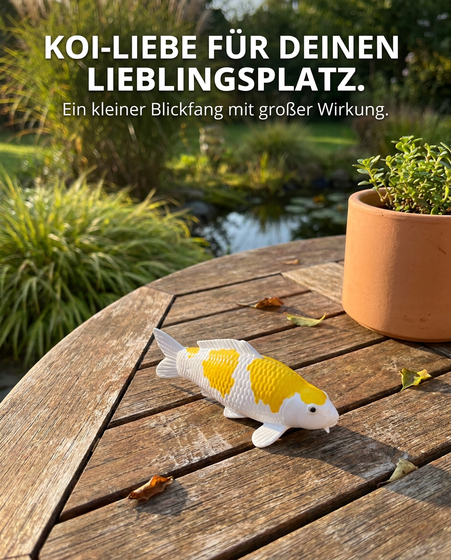 Hariwake Koi-Figur als besondere Deko für Terrasse, Garten und persönliche Lieblingsplätze