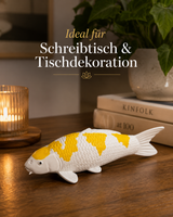 Handbemalte Hariwake Koi-Figur als stilvolle Tisch- und Schreibtischdekoration im Wohnbereich