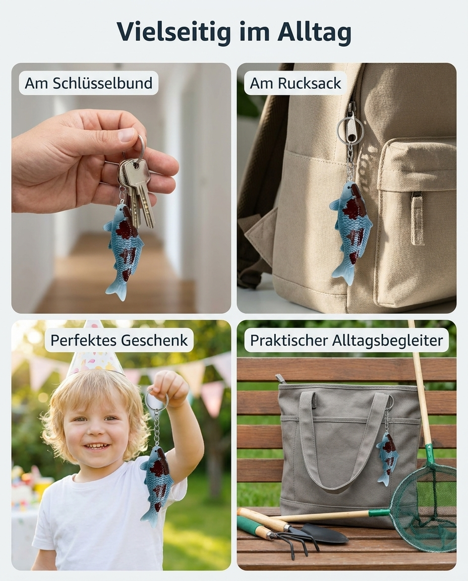 Limitierte Koi Figur Ochiba Schlüsselanhänger - handbemalte Koi Schlüsselanhänger