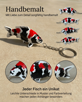 Limitierte Koi Figur Maruten Showa Schlüsselanhänger – handbemalte Koi Schlüsselanhänger