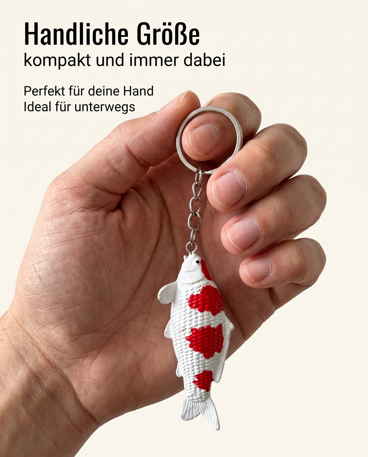 Limitierte Koi Figur Maruten Kohaku 3Step Schlüsselanhänger – handbemalte Koi Schlüsselanhänger