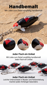 Limitierte Koi Figur Beni Kumonryu Schlüsselanhänger – handbemalte Koi Schlüsselanhänger