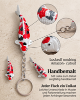 Limitierte Koi Figur Sanke Koi Schlüsselanhänger – handbemalte Koi Schlüsselanhänger