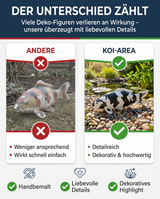 Limitierte Koi Figur Shiro Utsuri – handbemalte Koi Figuren stilvolle Teich- & Gartendekoration