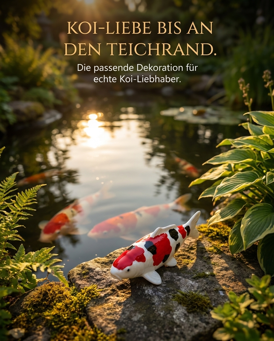 Limitierte Koi Figur Doitsu Sanke 1 – handbemalte Koi Figuren stilvolle Teich- & Gartendekoration