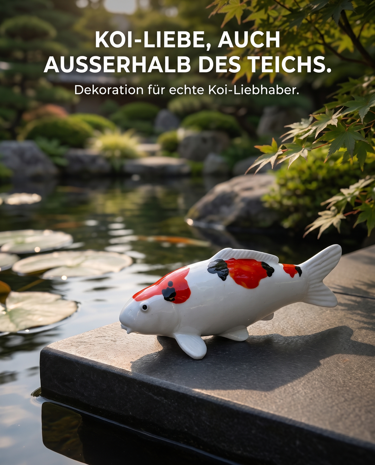 Limitierte Koi Figur Yamatonishiki - handbemalte Koi Figuren stilvolle Teich- & Gartendekoration