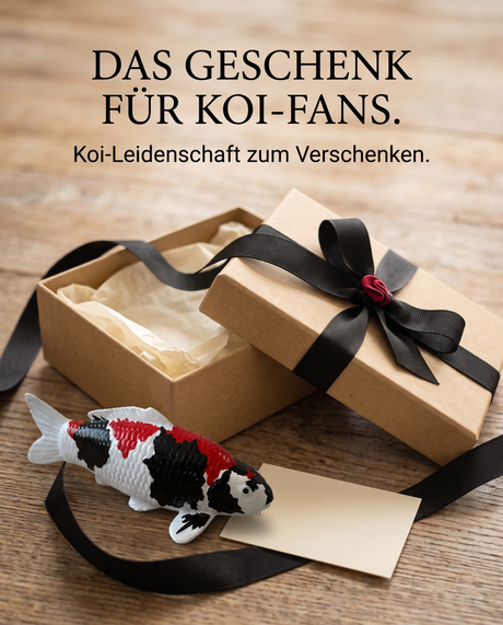 Handbemalte Showa Koi-Figur als besondere Geschenkidee für Koi-Fans – dekoratives Unikat und Fischfigur zum Verschenken