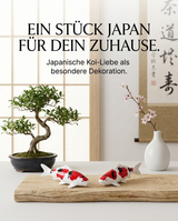 Koi Karpfen-Figur als stilvolle Japan-Deko für Wohnbereich, Eingangsbereich oder Regal mit asiatisch inspirierter Gestaltung