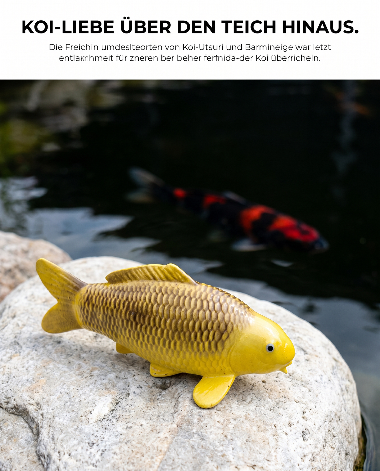 Ki Matsuba Koi-Figur als dekorativer Blickfang für Garten, Terrasse und Teichbereich mit stilvoller Japan-Deko-Wirkung