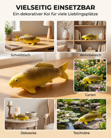 Ki Matsuba Koi-Figur als besondere Deko für Schreibtisch, Dekoecke, Wohnbereich, Garten und Teichbereich