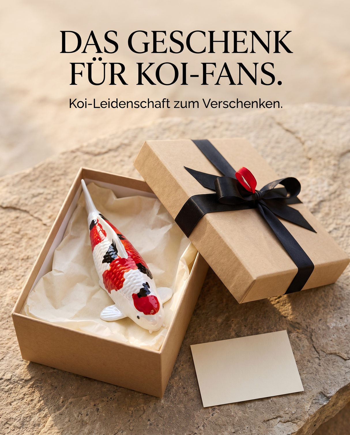 Kin Sanke Koi-Figur als besondere Geschenkidee für Koi-Fans und Gartenfreunde, dekorativ für Wohnbereich, Eingangsbereich oder Regal