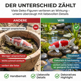 Vergleich der Kohaku Koi-Figur mit detailreicher Verarbeitung als besondere Fischfigur und dekorativer Blickfang für Garten und Wohnbereich