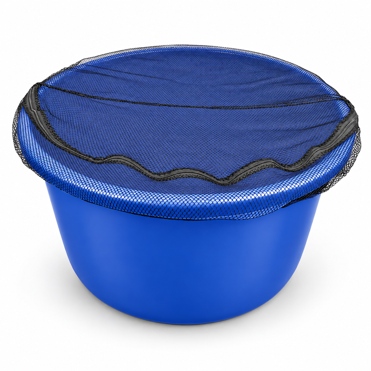Koi Wannenabdecknetz Bowl Net Sicherungsnetz blaue Koiwanne Transportwanne Abdeckung Fischschutznetz Sprungschutz Kescherkopf Koizubehör Teichzubehör Wannenabdeckung Transportnetz Schutznetz Mesh