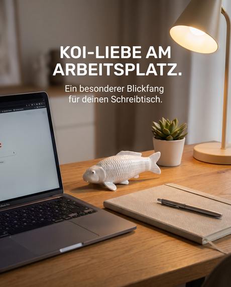 Weisse unbemalte Koi Figur Geschenkidee Koi Fans Geschenkbox Schleife Fischfigur Schuppenstruktur Rohling Dekoration Sammlerstueck Bastelfigur Modell Wohnaccessoire Geschenk