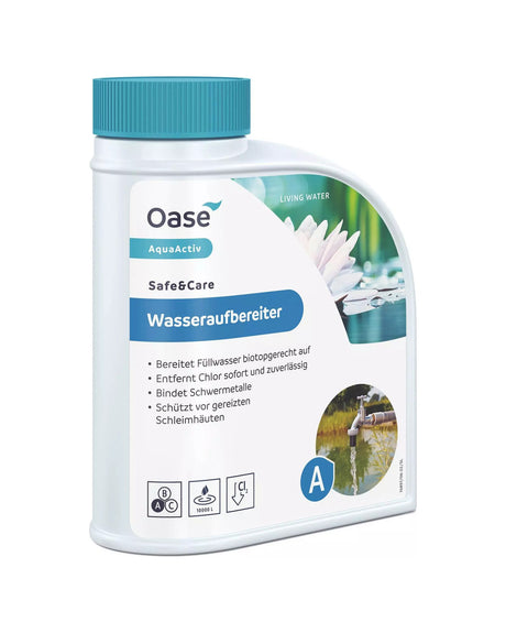 OASE AquaActiv Safe&Care 500-ml-Flasche mit Etikett „Wasseraufbereiter“