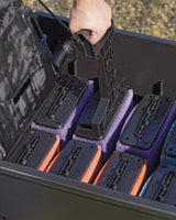 OASE BioTec ScreenMatic²: Bandeinheit hochgeklappt, Filterschäume in den Kammern